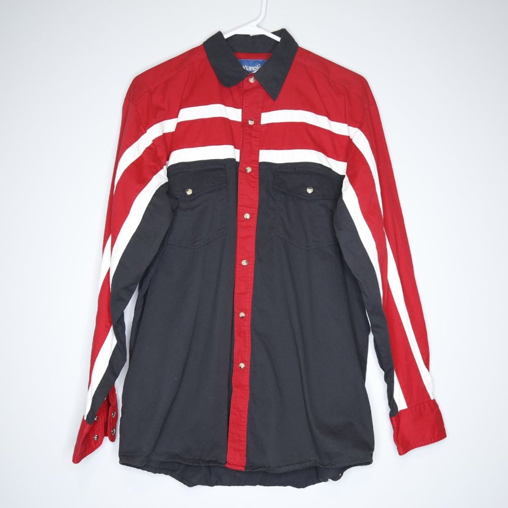 Wrangler Black/Red Snap Button Western Shirt